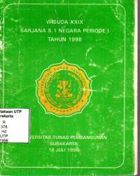 Wisuda xxix sarjana s.1 negara periode 1 tahun 1998
